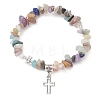 Alloy Cross Charm Bracelets BJEW-JB13307-2