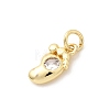 Brass Micro Pave Cubic Zirconia Charms KK-Z135-02G-03-2