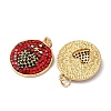 Brass Micro Pave Cubic Zirconia Rhinestone Pendants KK-C143-27G-2