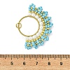Glass Seed Beaded & Brass Linking Rings Pendnats PALLOY-MZ01340-02-3