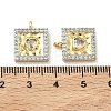 Brass Micro Pave Clear Cubic Zirconia Pendants KK-G555-13GP-3
