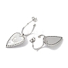 Heart 304 Stainless Steel Shell Stud Earrings EJEW-L283-016P-2