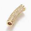Brass Micro Pave Cubic Zirconia Beads ZIRC-E133-004G-1