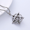 Nightclub Punk Retro Devil Eye Pentagram Titanium Steel Pendant Necklace Jewelry NW8478-3