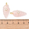 Natural Rose Quartz Carved Pendants G-H357-04G-01-2