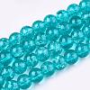 Crackle Glass Beads Strands X-CCG-Q001-10mm-06-1