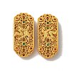 Rack Plating Oval Brass Micro Pave Cubic Zirconia Beads KK-F873-36MG-1