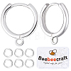 20Pcs Brass Huggie Hoop Earring Findings KK-BBC0014-56-1