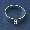 Adjustable Brass Finger Rings Setting for Hanging Pendant KK-K414-07S-2