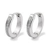 304 Stainless Steel Micro Pave Clear Cubic Zirconia Huggie Hoop Earrings EJEW-C096-01E-P-1