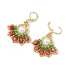 Christmas 304 Stainless Steel with Glass Seed Beads Levreback Earrings EJEW-MZ00822-3