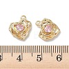 Valentine's Day Brass Micro Pave Cubic Zirconia Charms KK-P355-15G-02-3