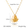 Ocean Theme Natural Shell & 304 Stainless Steel Pendant Dapped Chain Necklaces for Women FS-WG58500-08-1