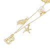 Bohemian Summer Beach Style 18K Gold Plated Shell Shape Initial Pendant Necklaces IL8059-2-1