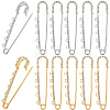16Pcs 2 Colors Iron Rhinestone Safety Pins FIND-SC0022-85-1