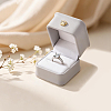 2Pcs Square PU Leather Ring Gift Boxes LBOX-CL0001-06-3