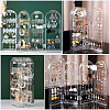 PS Plastic Earring Display Folding Screen Stands with 4 Folding Panels ODIS-WH0043-142A-02-4