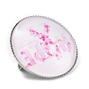 Breast Cancer Awareness Ribbon Glass Brooches JEWB-L019-01D-2