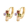 Brass Micro Pave Colorful Cubic Zirconia Hoop Earrings EJEW-E295-08KCG-1