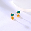 Stainless Steel Heart Screw Stud Earrings CN3729-5-1