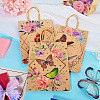 15Pcs 3 Styles Flower Butterfly Pattern Kraft Paper Bags CARB-TA0001-17-4