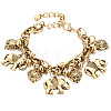 Vintage Alloy Heart & Elephant Charm Anklets for Women WG444E1-02-2