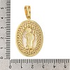 Rack Plating Brass Micro Pave Clear Cubic Zirconia Pendants KK-C067-09G-02-3