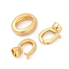 Brass Fold Oval Clasps KK-P302-05G-2