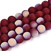 Frosted Opaque Glass Beads Strands GLAA-T032-P8mm-MBB05-1