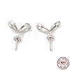 Rhodium Plated Rack Plating 925 Sterling Silver Rabbit Ear Peg Bails STER-NH0001-30P-1