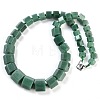 Natural Green Aventurine Hexagon Prism Graduated Beaded Necklaces for Women Men NJEW-K388-03E-1