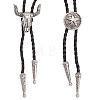 2Pcs 2 Styles Adjustable Vintage PU Leather Bolo Tie NJEW-GF0001-10AS-1