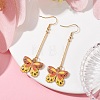 Alloy Enamel Butterfly Dangle Earrings EJEW-JE05604-01-2