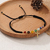 Chakra Natural Amethyst & Citrine & Red Jasper & Green Aventurine & Lapis Lazuli & Synthetic Turquoise Braided Bead Bracelets NE7743-3