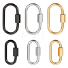 6Pcs 6 Styles 304 Stainless Steel Screw Carabiner Lock Charms STAS-UN0055-95-1