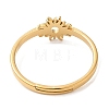 Ion Plating(IP) 304 Stainless Steel Flower Adjustable Ring for Women RJEW-M149-03G-2