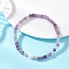 Natural Mixed Gemstone Cube Beads Stretch Bracelets for Women BJEW-JB13179-3