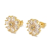 Flower Clear Cubic Zirconia Studs Earrings EJEW-K289-08G-2