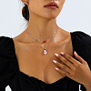 Christmas Iron & Alloy & Resin Bell Pendant Double Layer Necklaces FS-WGA1E78-01-1