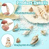 10Pcs 5 Styles Electroplated Natural Mixed Shell Pendants BSHE-YW0001-22-3