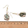 Natural Cultured Freshwater Pearl & Abalone Shell/Paua Shell Beads Dangle Earrings EJEW-JE07313-01-5