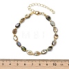 Natural Paua Shell & Brass Beaded Bracelets for Women BJEW-JB13708-4