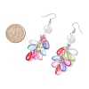 Glass & Plastic Pearl Teardrop Tassel Dangle Earrings EJEW-JE06818-4