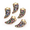 Brass Micro Pave Cubic Zirconia Pendants ZIRC-E158-05G-1