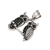 304 Stainless Steel Rhinestone Pendants STAS-K316-06A-AS-2