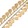 304 Stainless Steel Link Chains with Blank Disc Charms STAS-D391-02G-1