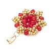 Pearl Luster Plated Glass Pendants PALLOY-MZ01312-03-2