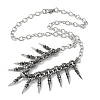 304 Stainless Steel Dragon Claw Bib Necklaces for Men NJEW-D345-02AS-4