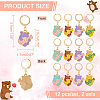 Alloy Enamel Bear Playing Guitar Pendant Locking Stitch Markers HJEW-AB00026-2