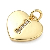 Brass Micro Pave Clear Cubic Zirconia Pendants KK-D229-01G-09-2